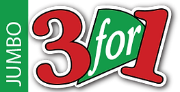 A red and green sign that says 3 for 1